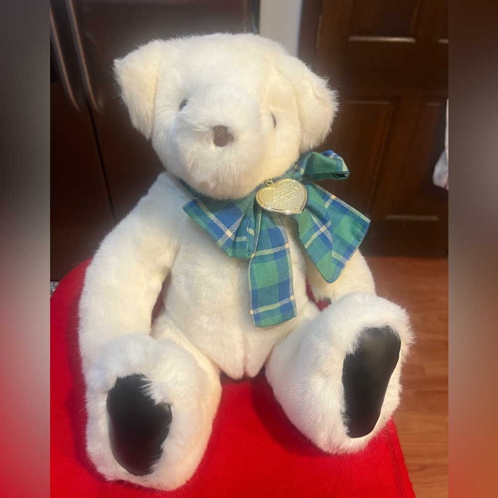 Brand, new vintage, Victoria’s Secret teddy bear, white bear with green bow